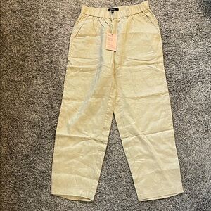 Quince Women's Cropped Linen Pants